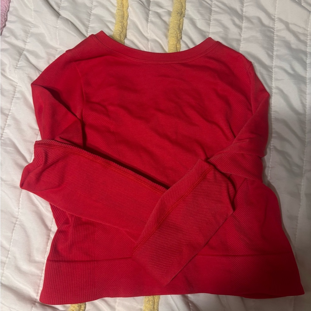 all in motion Red Long Sleeve Ribbed Top